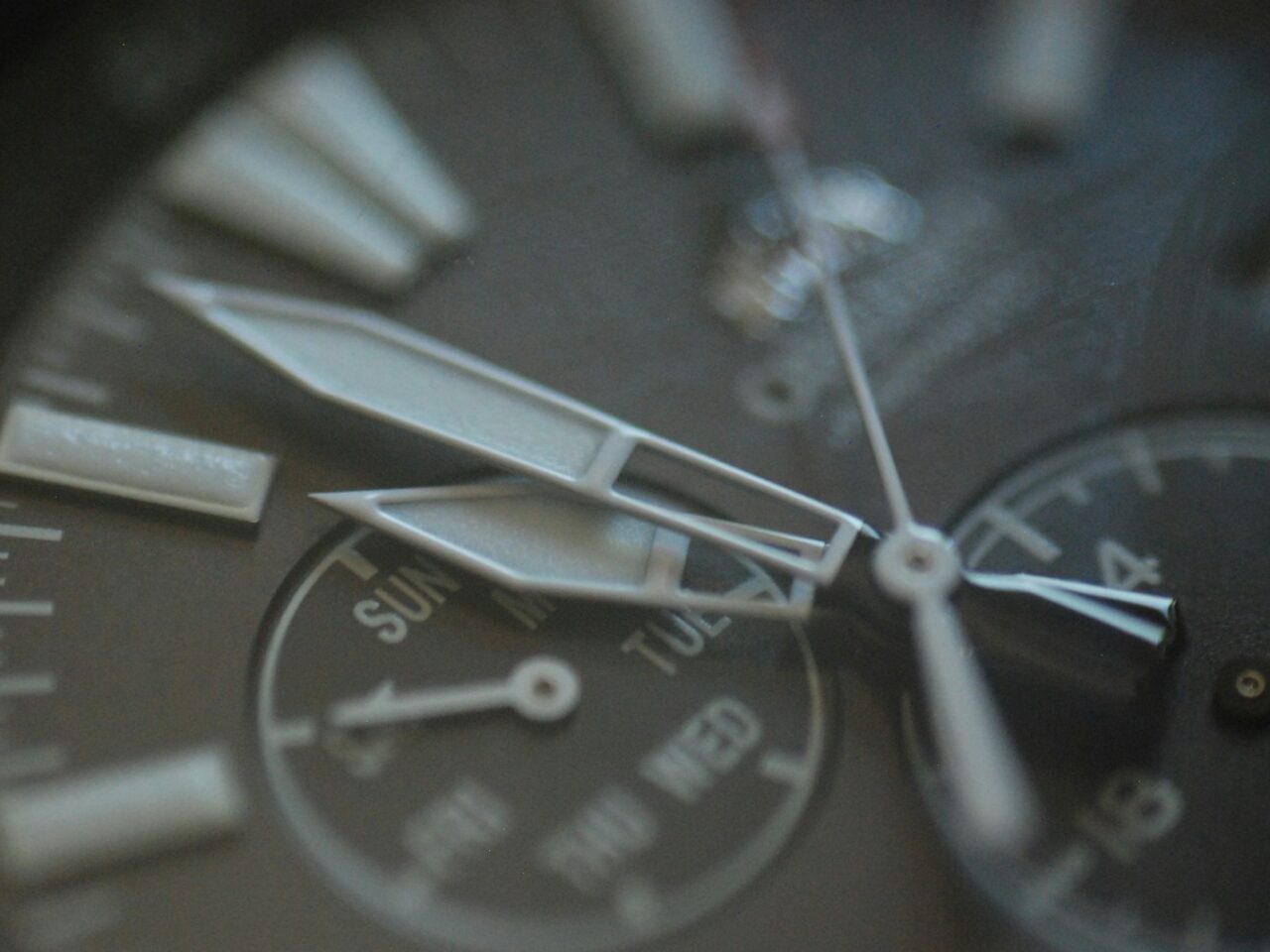 a close up view of a watch face